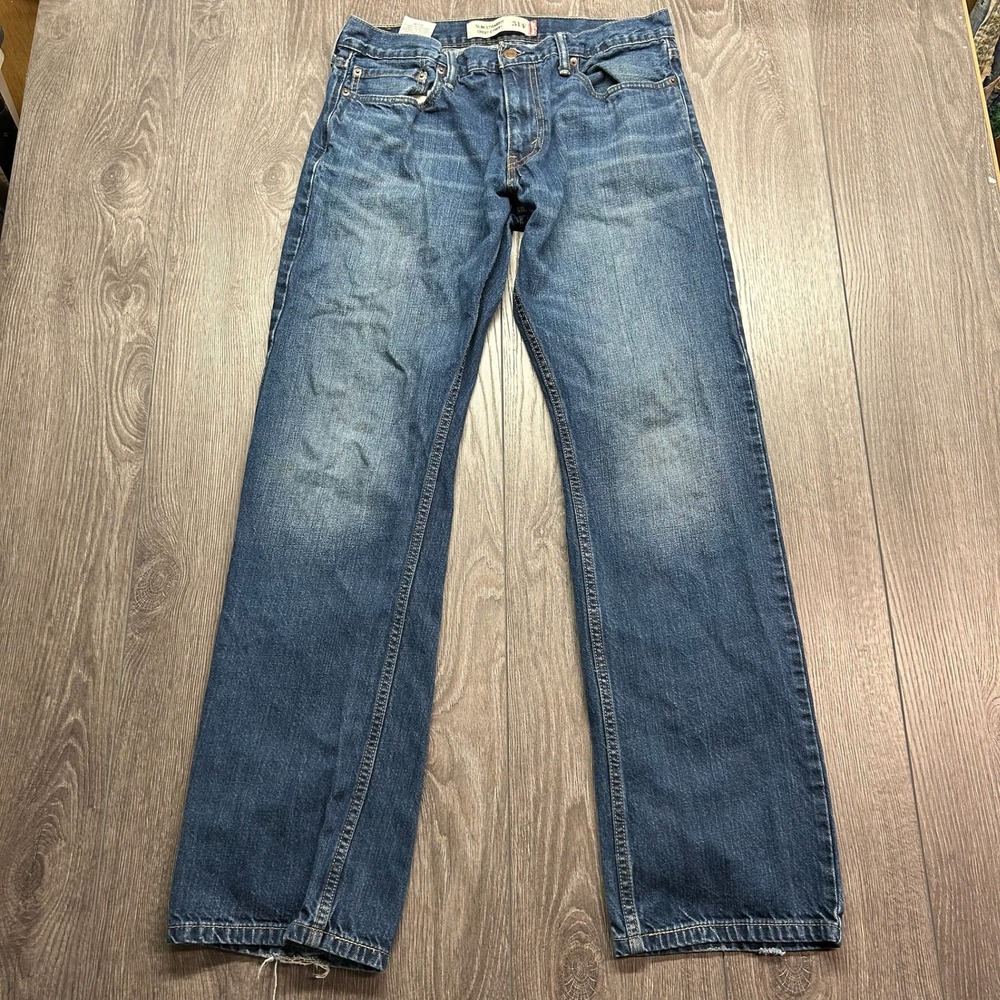 Levis 514 Slim Straight Jeans Mens 34x32 Blue Denim Medium Wash Y2K 100% Cotton